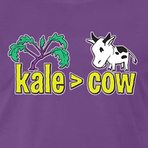 kale (is greater than) cow [Gardening T-Shirt Design]