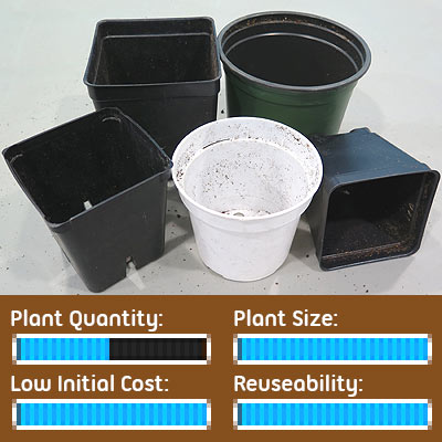 Seed Starting Options - Reclaimed Nursery Pot Containers