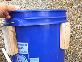Tutorial Self-Watering 5 Gallon Bucket Spacer Blocks Attached to Top Bucket