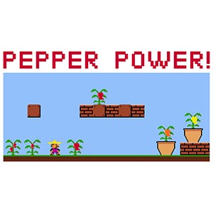 PEPPER POWER! Retro 8-bit Garden Style [Gardening T-Shirt Design]