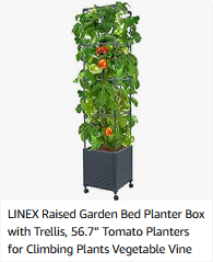 LINEX Raised Garden Bed Planter Box with Trellis, 56.7 Tomato Planters for Climbing Plants Vegetable Vine Flowers Outdoor Patio, Tomatoes Cage w Self-Watering & Wheels