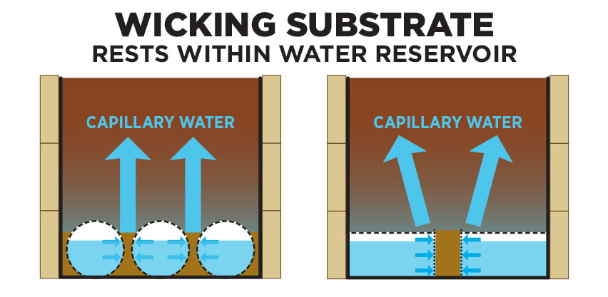 Wicking Substrate Diagram of SIP Self-Watering Raised Bed