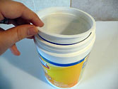 Dannon Yogurt container fits inside Clorox Wipes