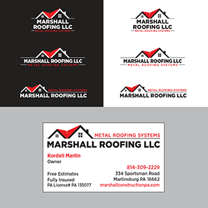 Marshall Construction Metal Roofing Logo Design